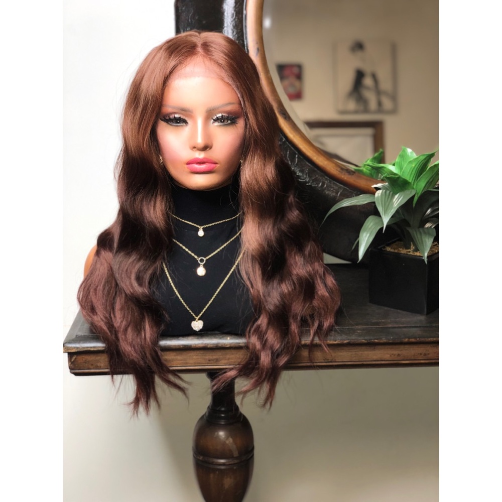 LILY | LONG COCOA BROWN DIPPED LACE FRONT WIG